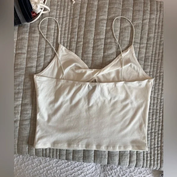 Timing White Twist Front Spaghetti Strap Tank – Size L - Picture 5 of 7